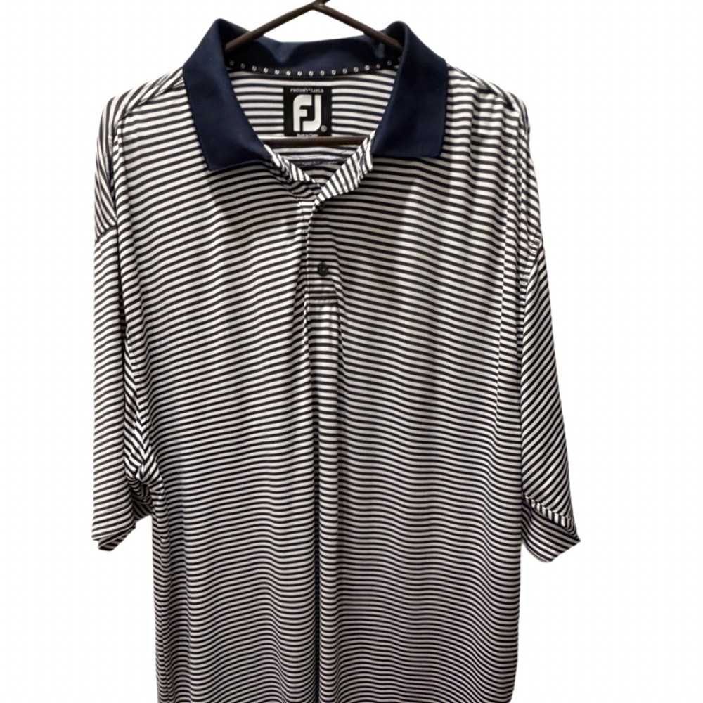 FootJoy Mens ProDry Lisle Performance Golf Polo Spanish Trail Logo XL